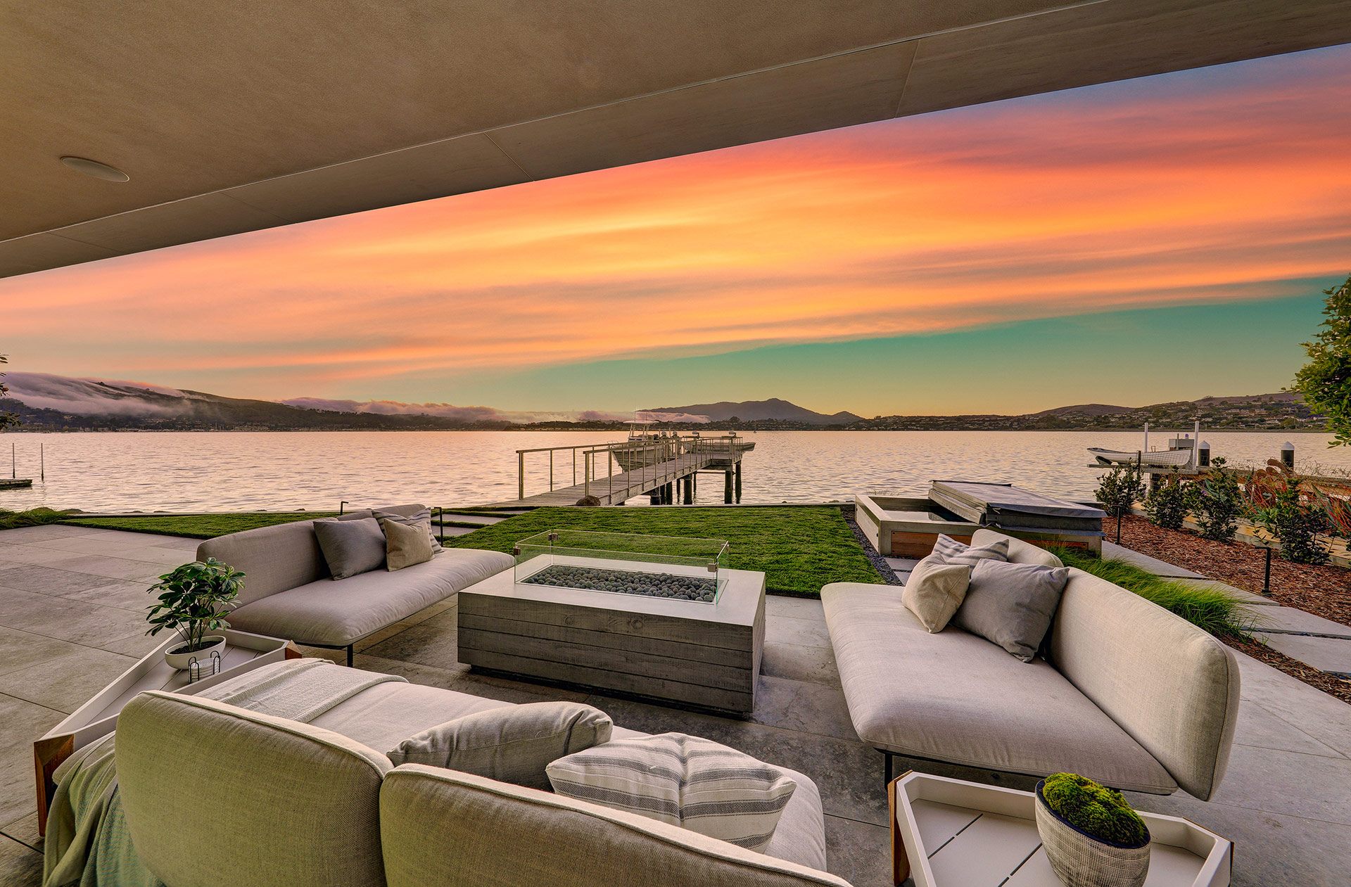 Display Image for Patio at sunset looking over water